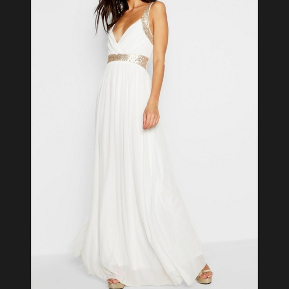 Sequin Panel Maxi Bridesmaid Dress - Picture 2 of 4